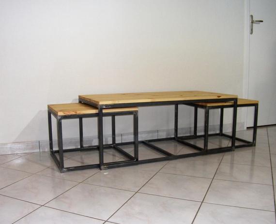 Table basse gigogne acier