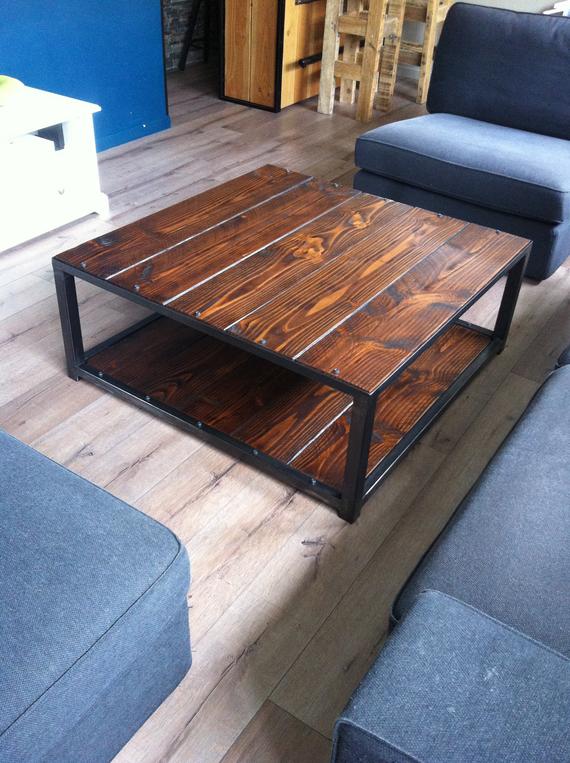 Table basse bois teinté
