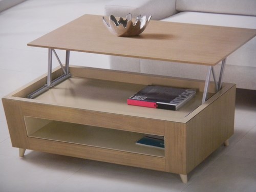 Table basse relevable couleur bois