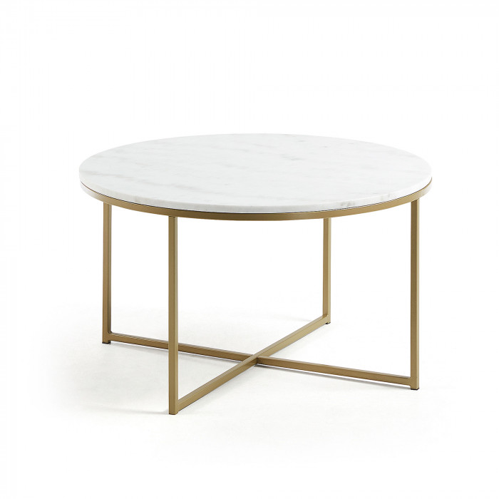 Table basse ronde marbre blanc