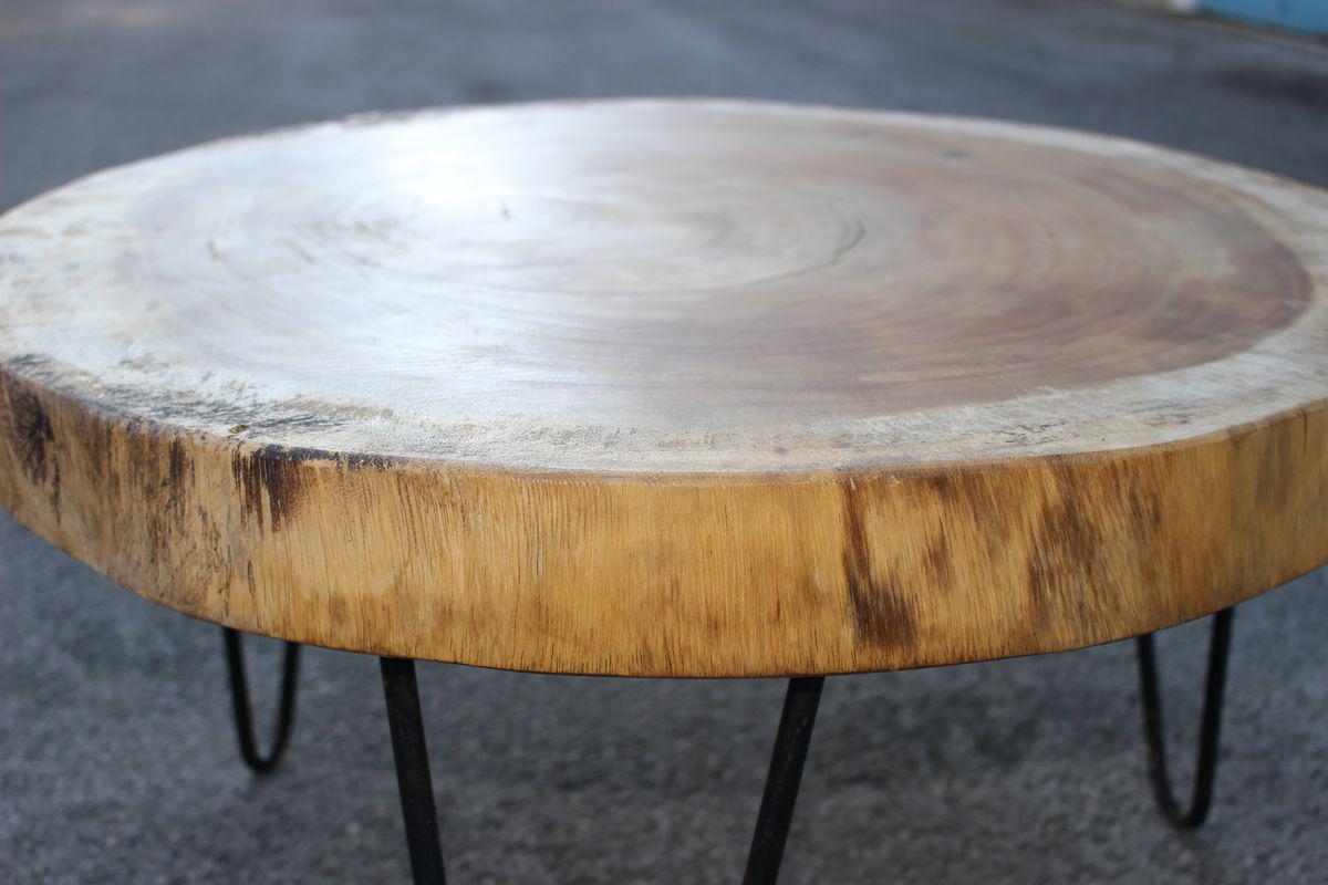 Table basse bois souche