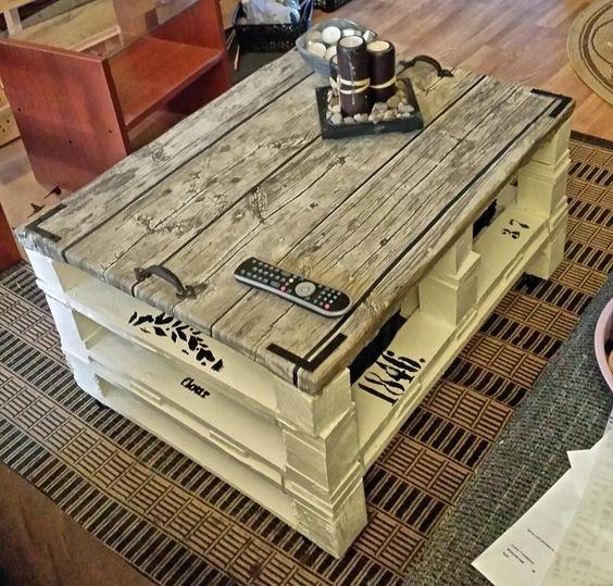 Table basse relevable palette