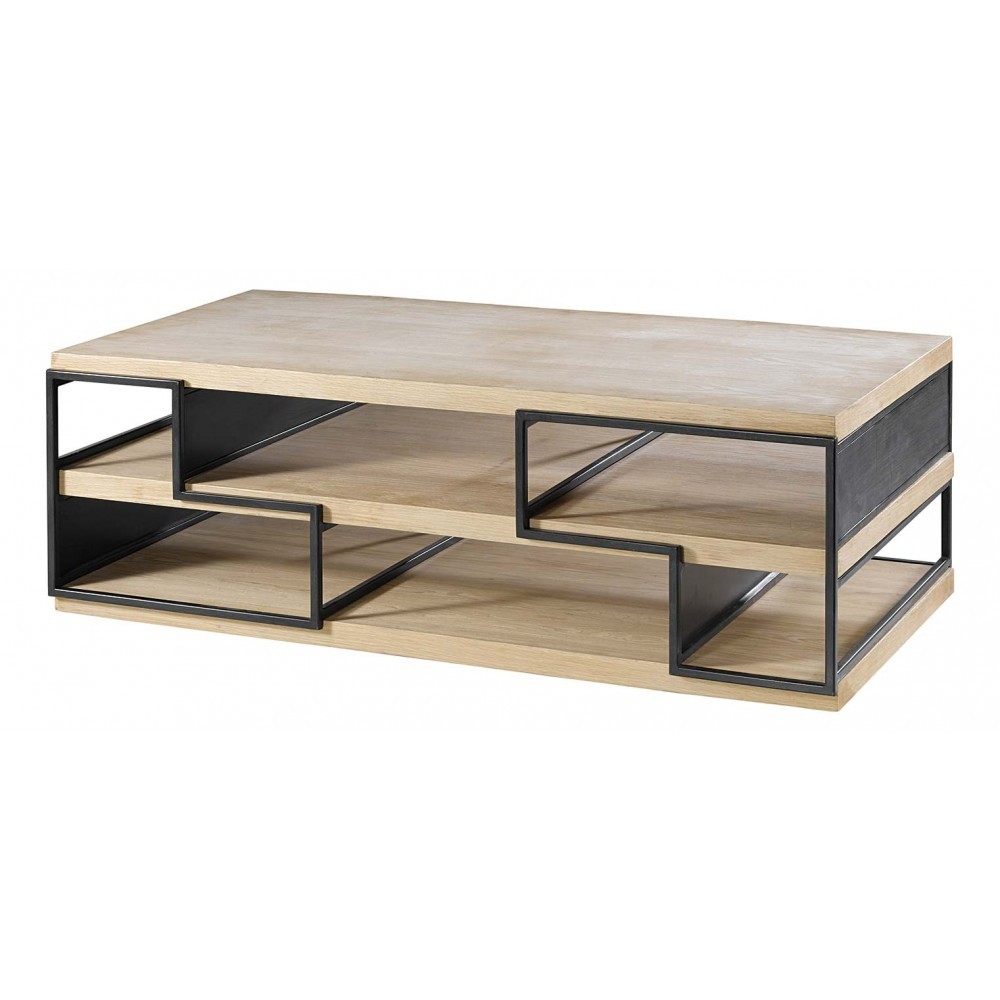 Table basse laquée blanc avec rangement