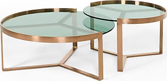 Table basse ronde gigogne en verre