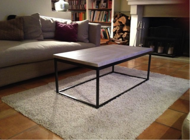 Table basse en bois et fer forge