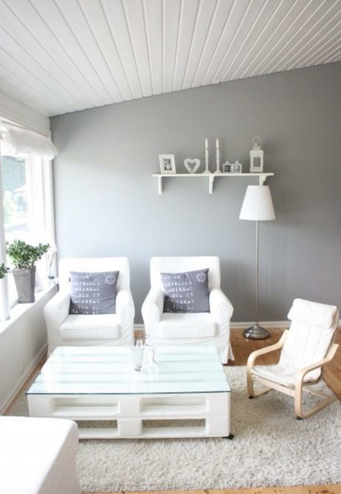 Table basse palette blanc