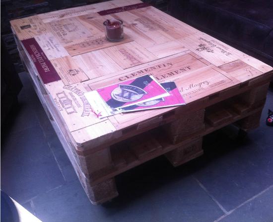 Table basse en palette bar