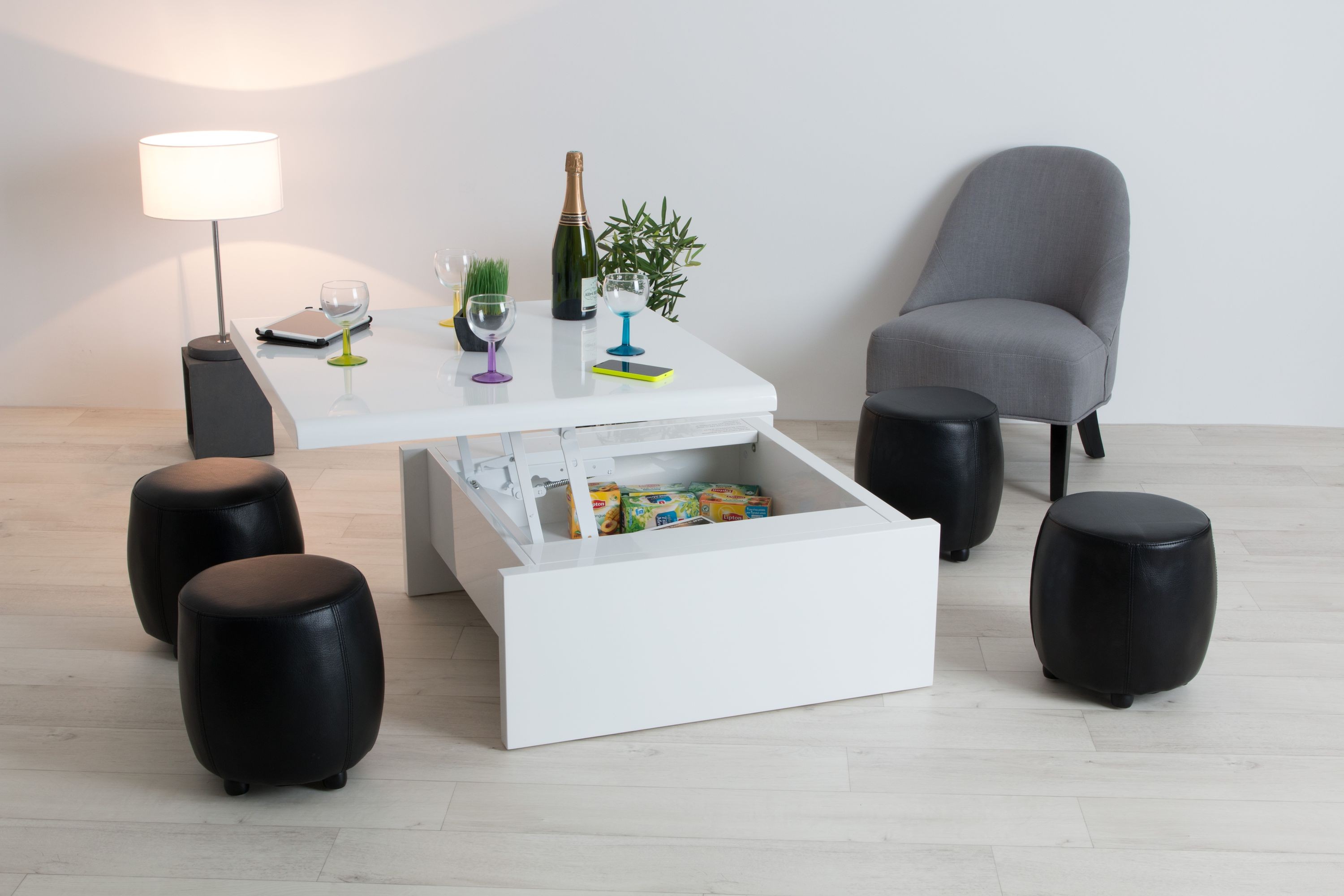 Table basse carre relevable
