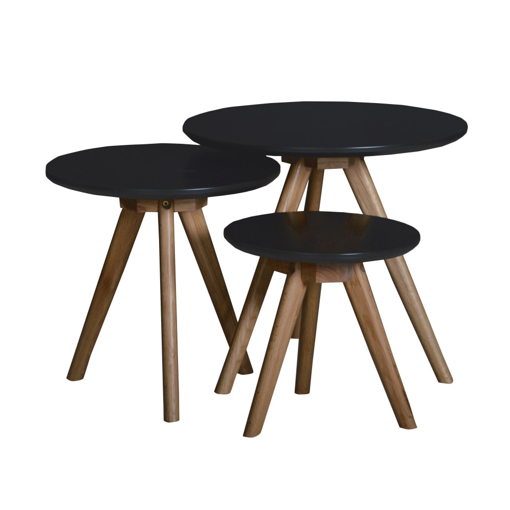Table basse gigogne blanche et noire