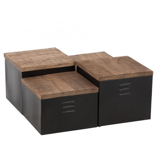 Table basse cube en bois