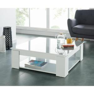 Manhattan table basse carrée gris brillant