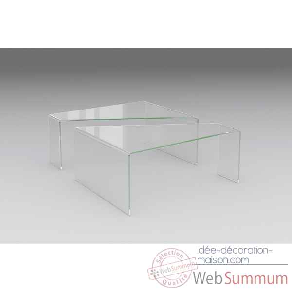 Table basse pont en verre marais international