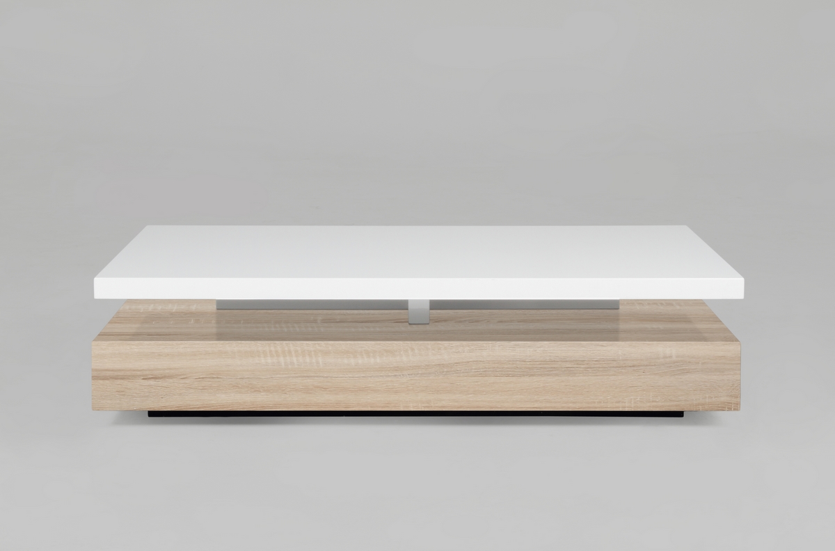 Table basse design bois et blanche