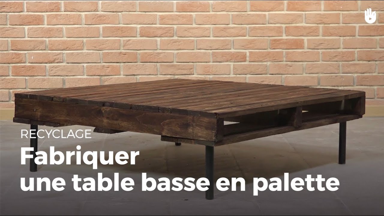 Table basse palette avec carrelage