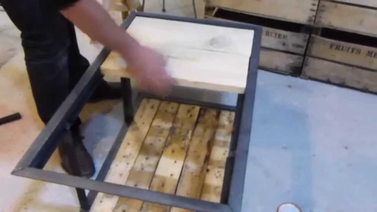 Fabriquer table basse acier bois