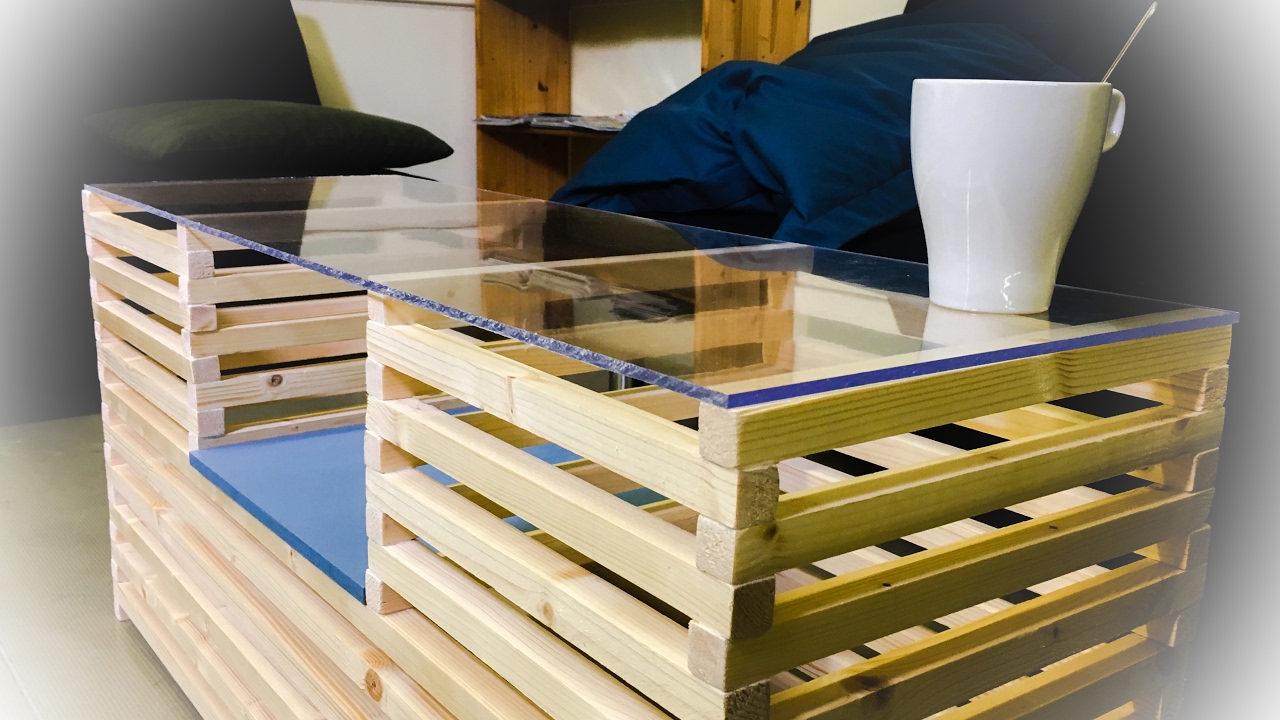 Table basse avec chute de bois