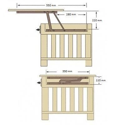 Table basse plateau relevable en palette