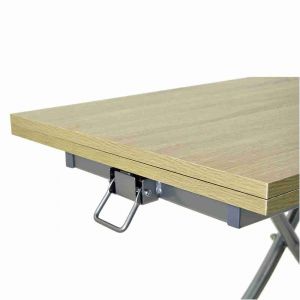Table basse relevable extensible chene clair