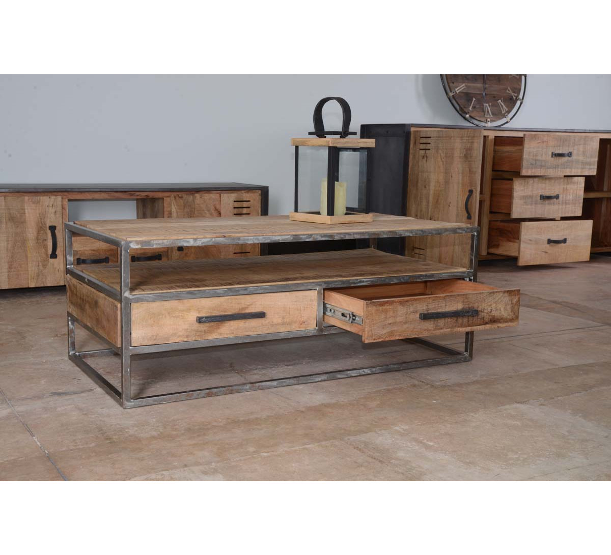 Table basse bois tirroir