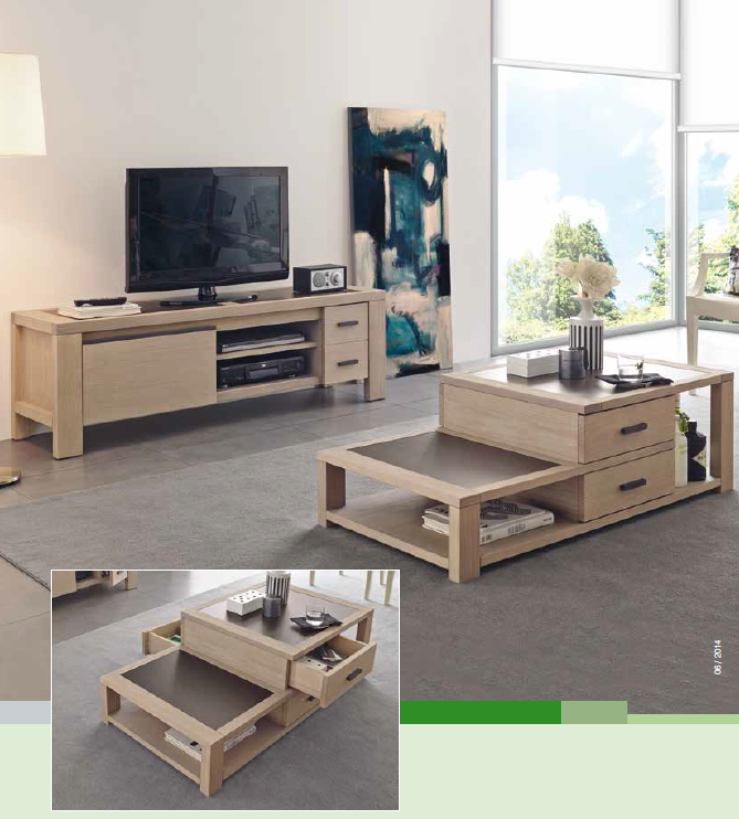 Table basse meuble tv bois