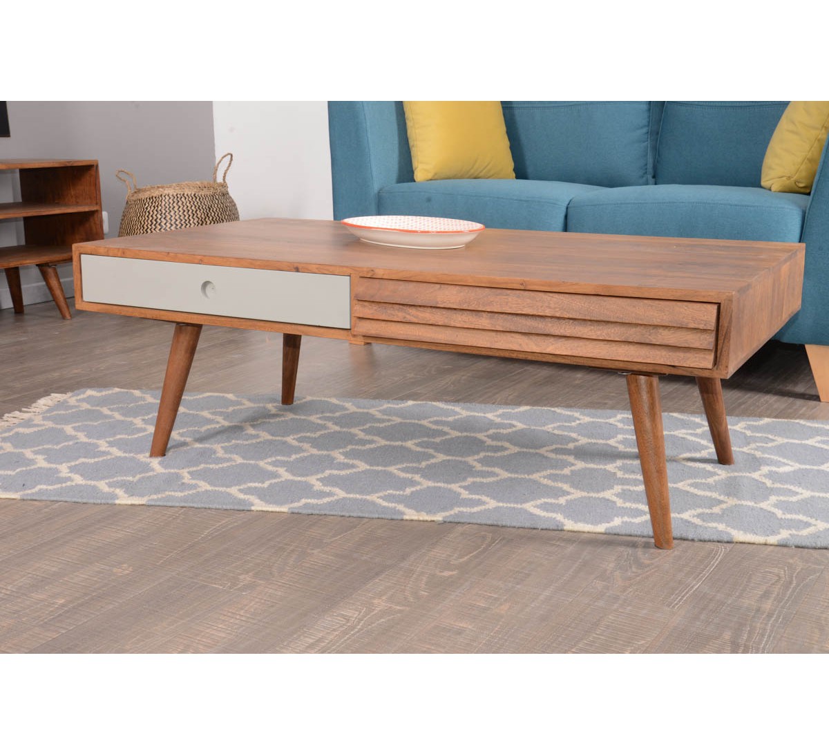 Table basse scandinave turquoise