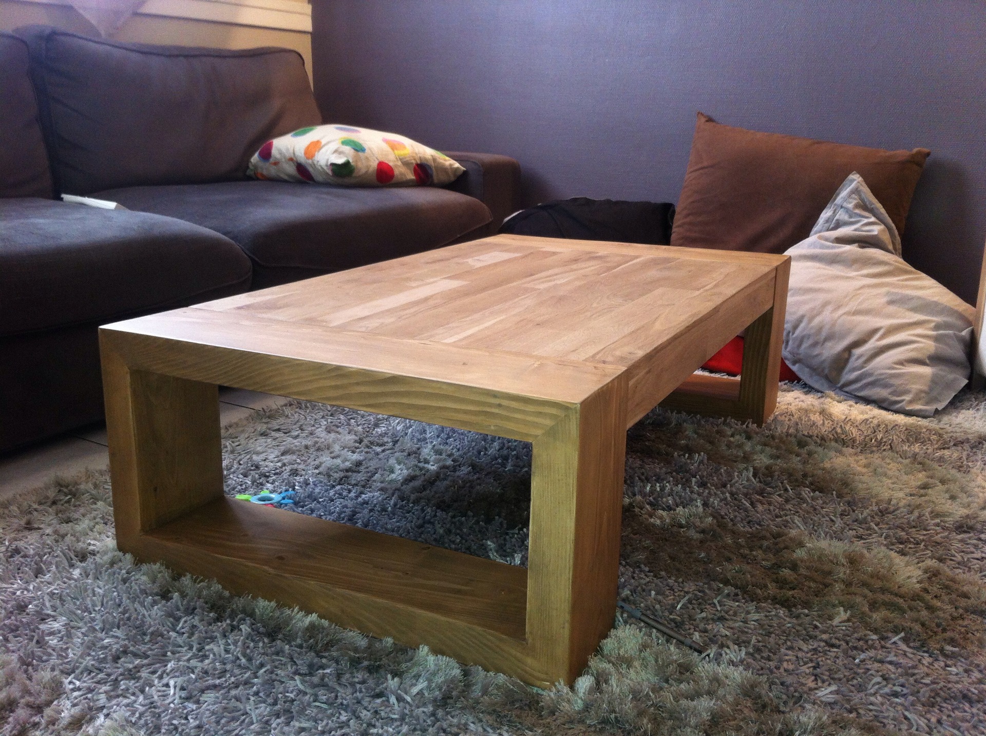 Table basse alu et bois