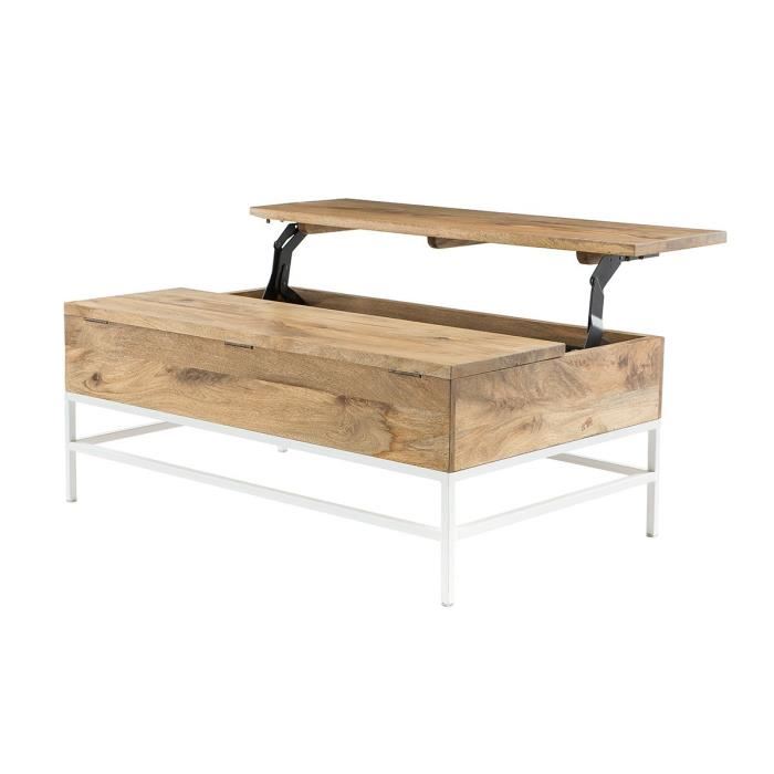 Table basse relevable métal