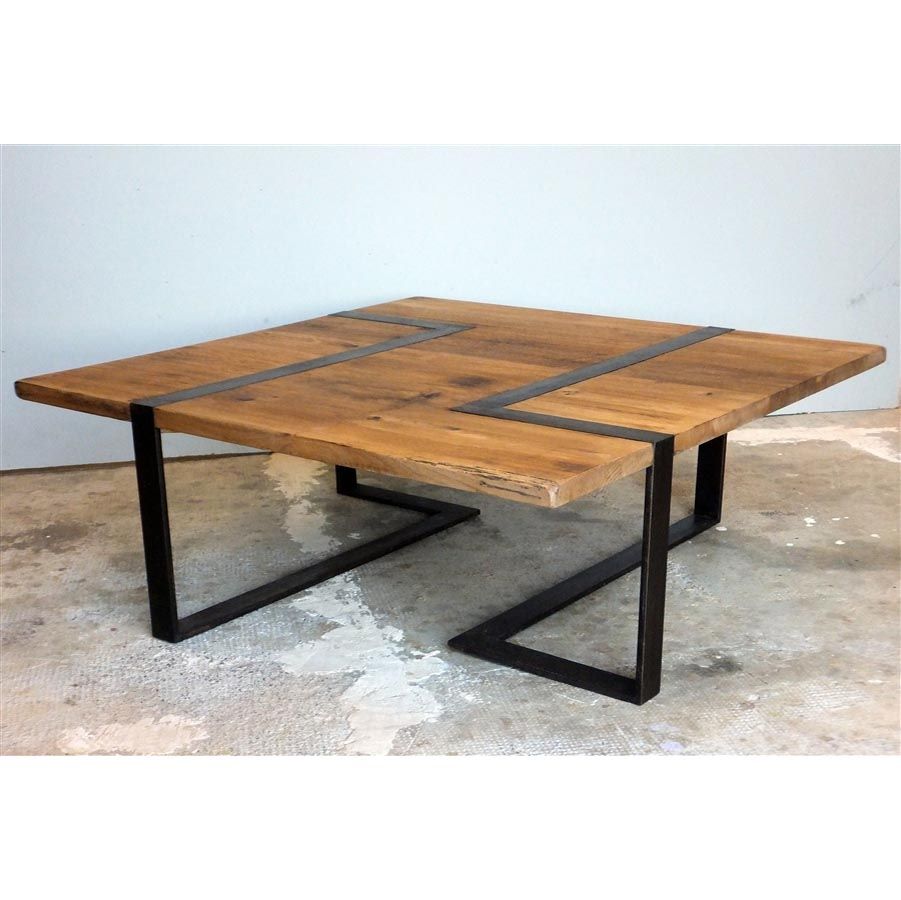 Table basse metal bois