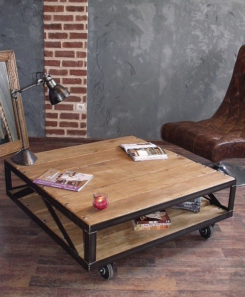 Table basse bois style loft