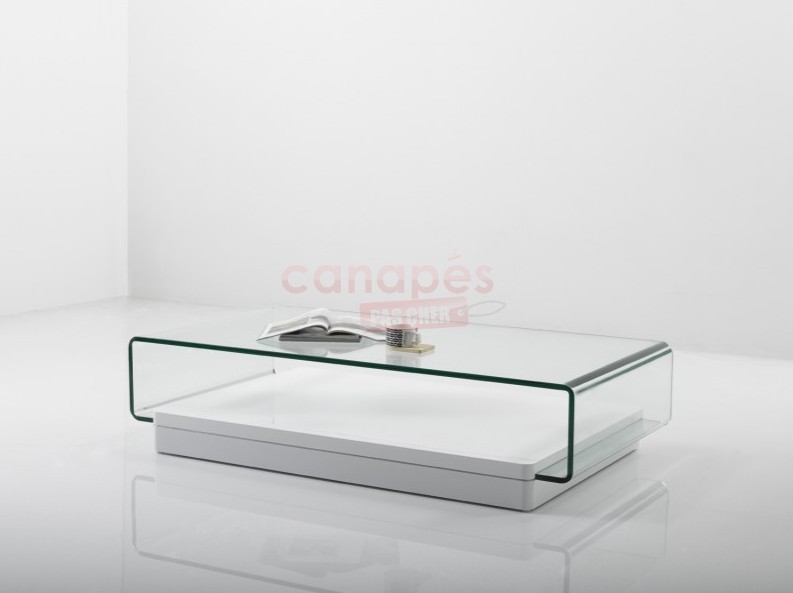 Table basse en verre solde
