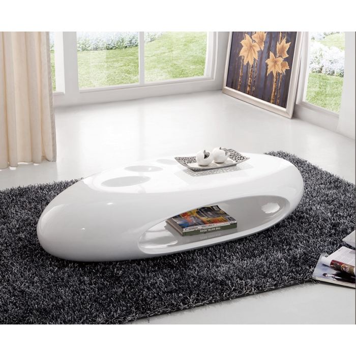 Table basse ovale blanche alinea