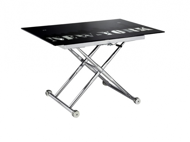 Table basse relevable verre new york