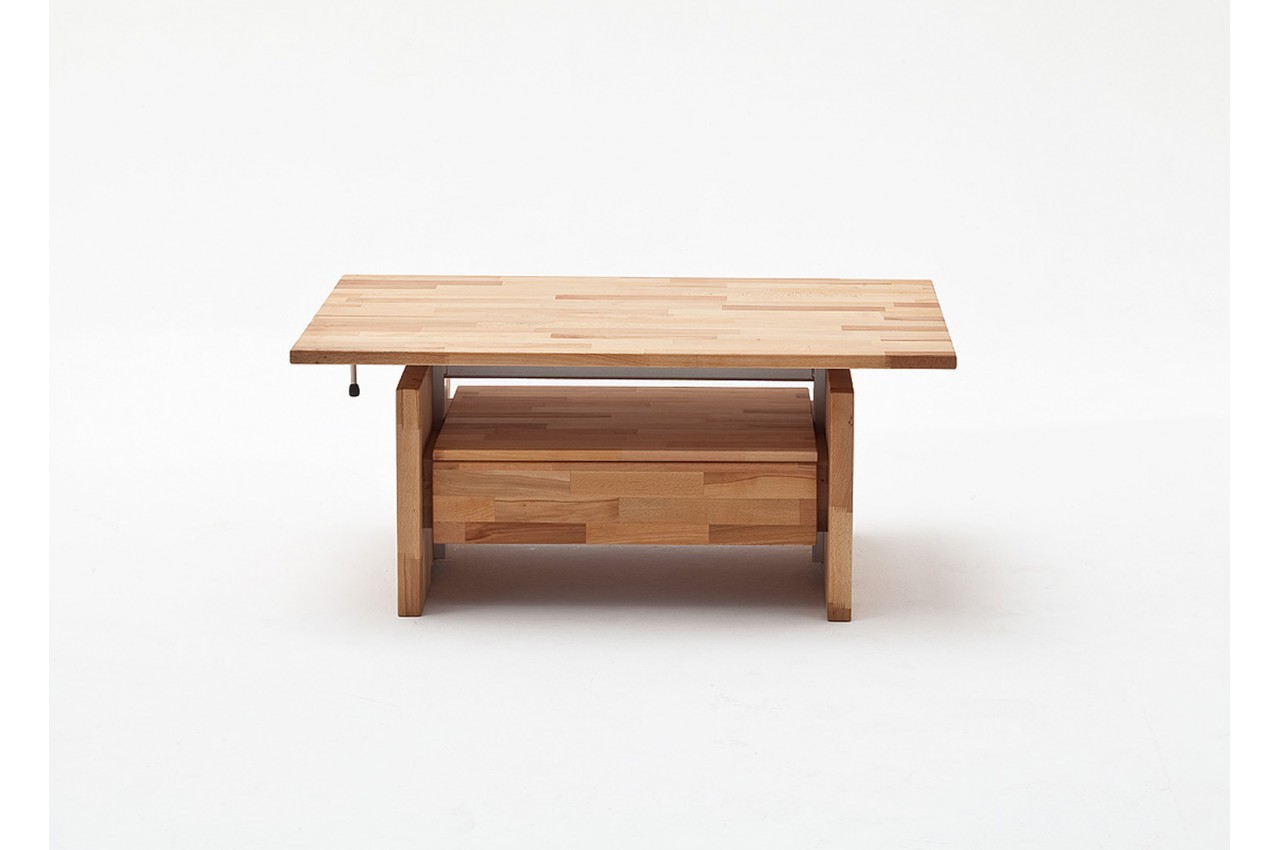 Table basse relevable en pin