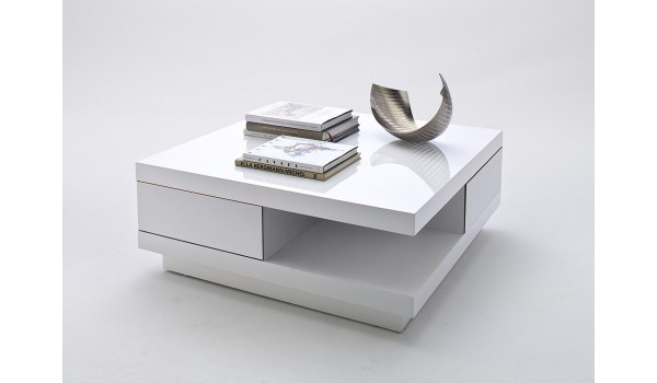 Strass table basse carrée noir brillant 89x89cm