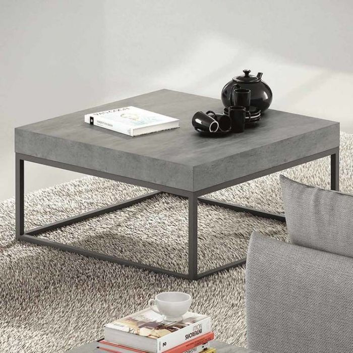 Table basse ronde bois beton
