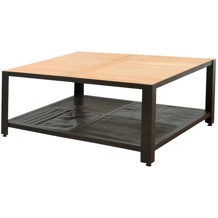 Table basse bois et metal style industriel
