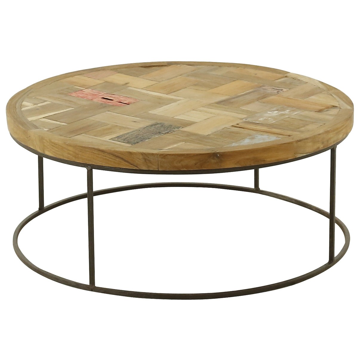 Table basse ronde bois metal