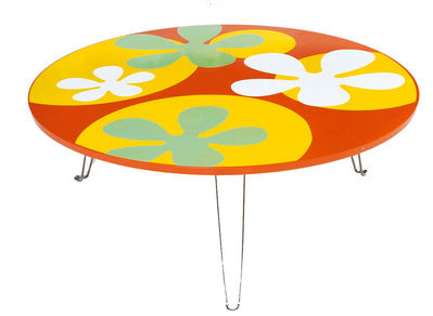 Table basse ronde de couleur