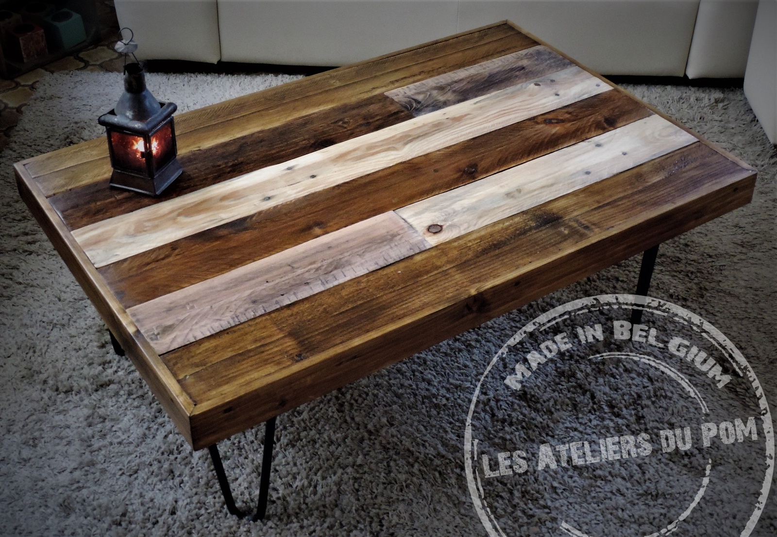 Table basse palette pied épingle