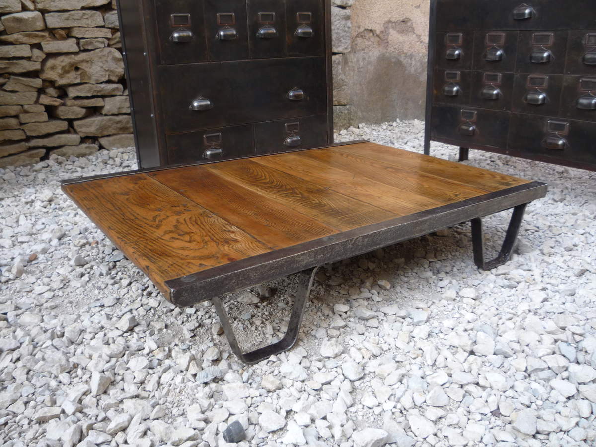 Table basse palette bois industriel