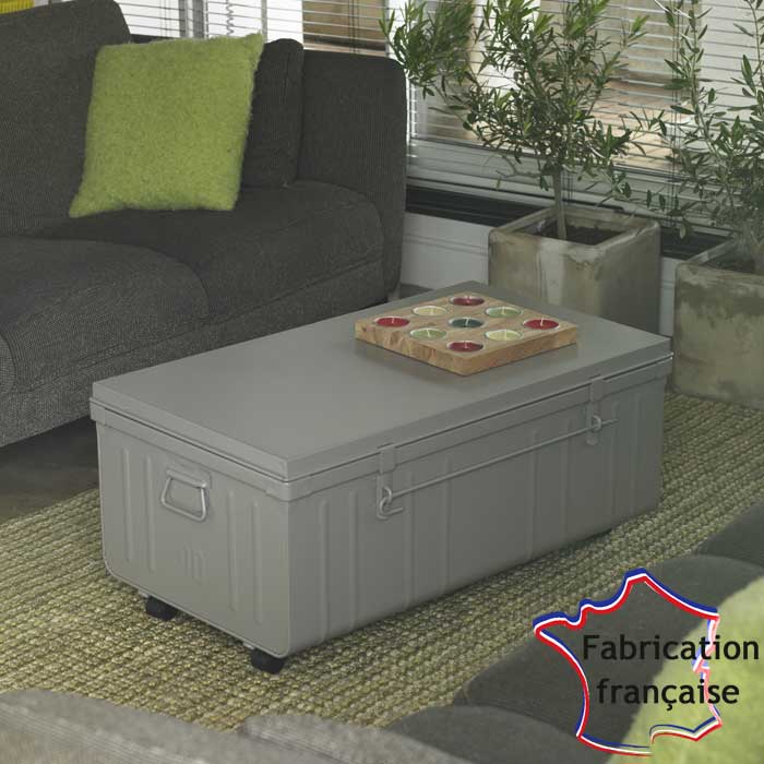 Table basse malle industrielle