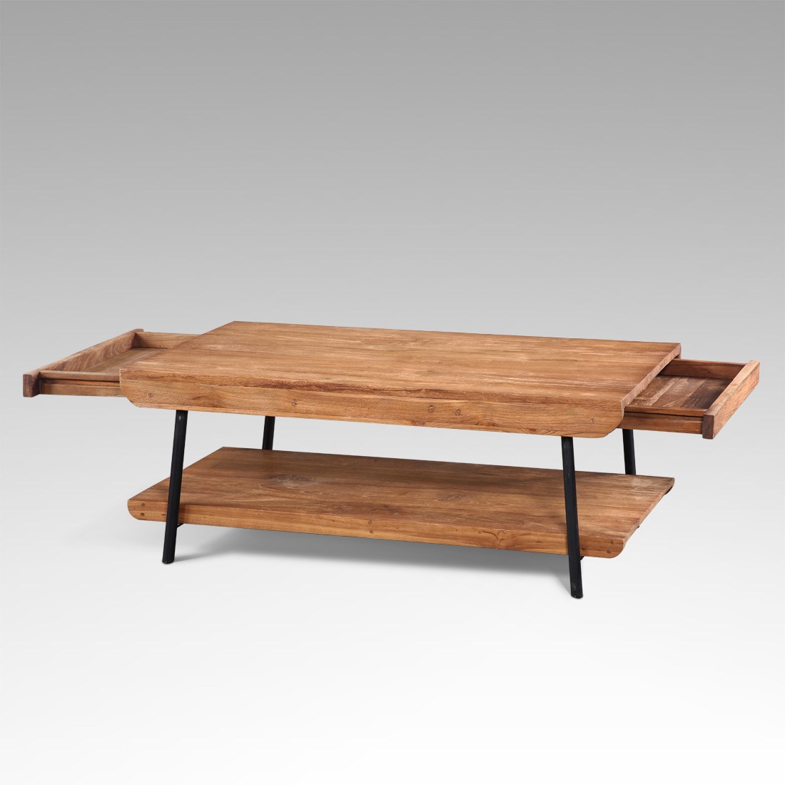 Table basse vintage double plateau