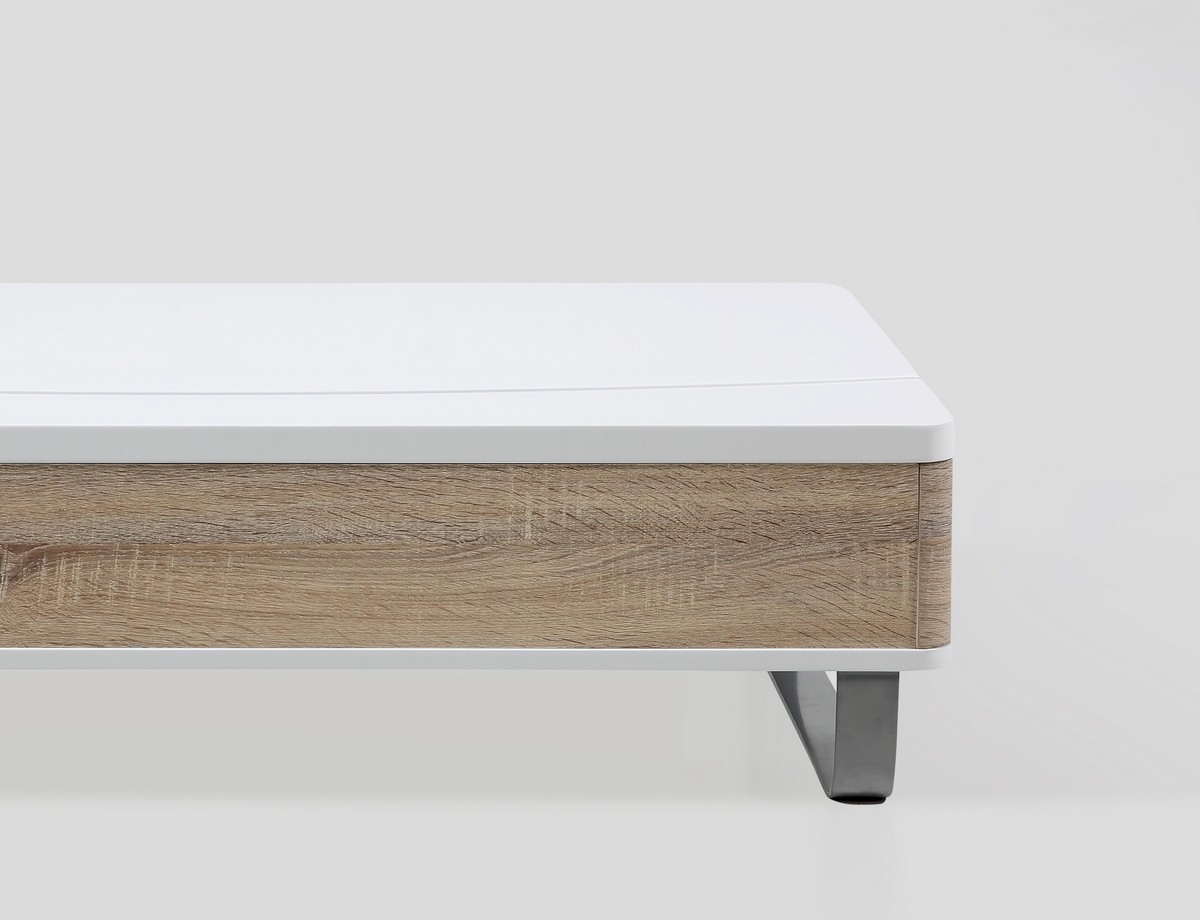 Table basse design bois blanc