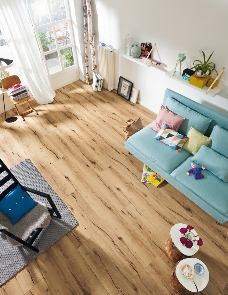 Table basse en bois parquet