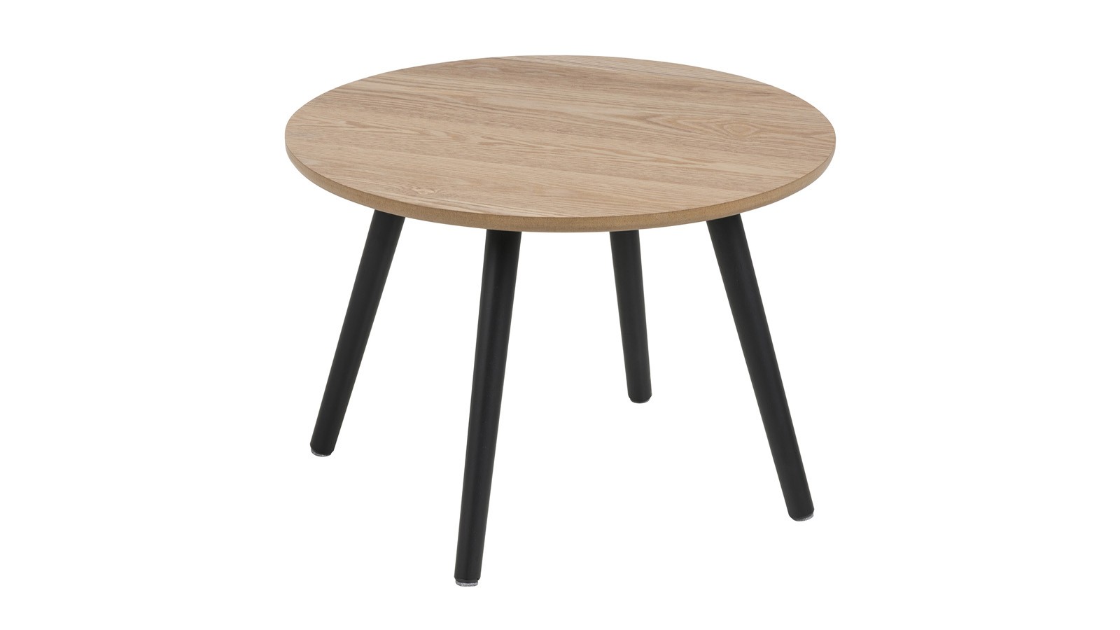 Table basse ronde bois et noir