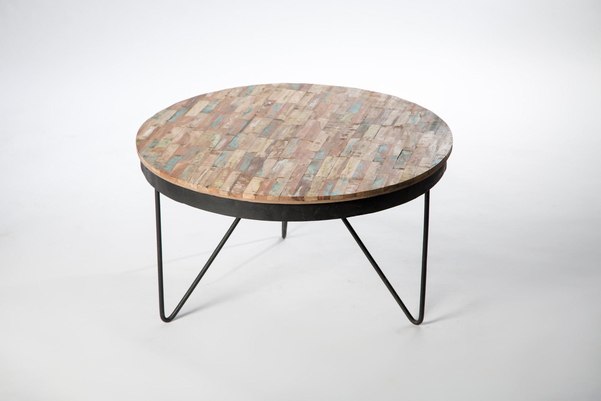 Table basse ronde bois salon