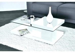 Table basse contemporaine rectangulaire bois et verre hector