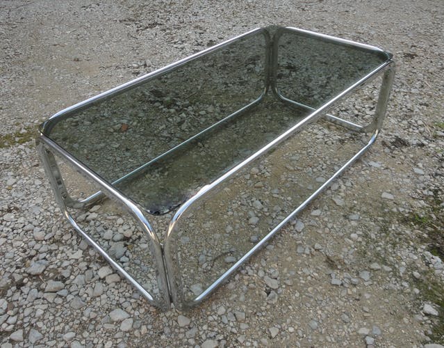 Table basse chromée vintage