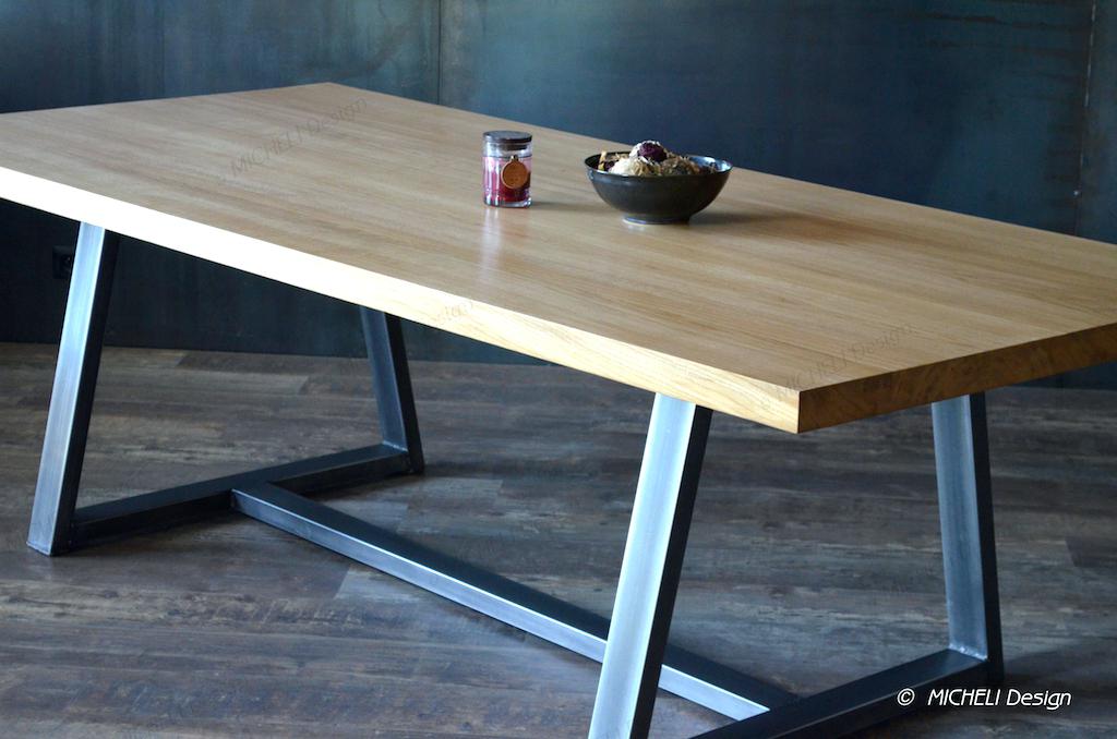 Table basse bois massif inox