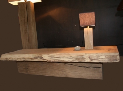 Table basse avec tronc en bois